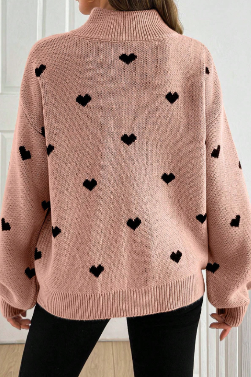 Cassia | Heart Half-Zip Sweater
