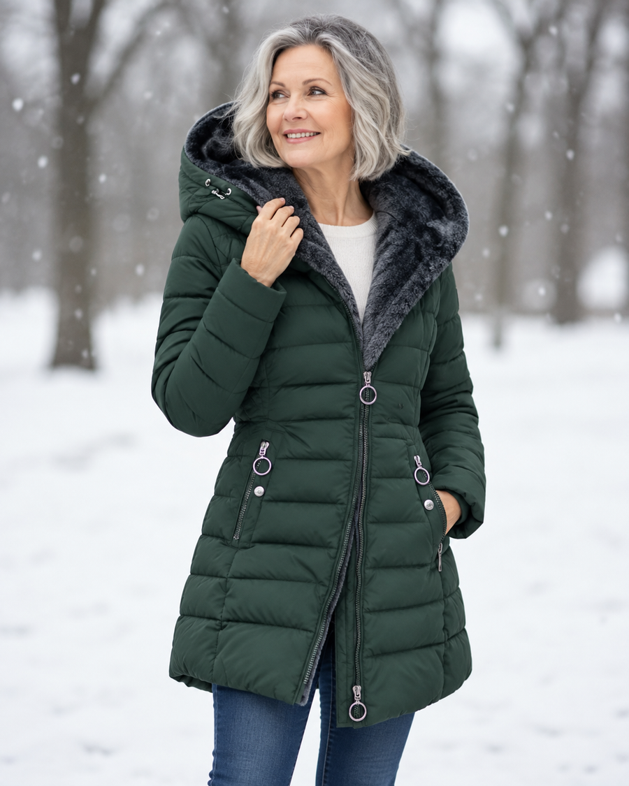 Sylvie | Warm Quilted Hooded Winter Coat