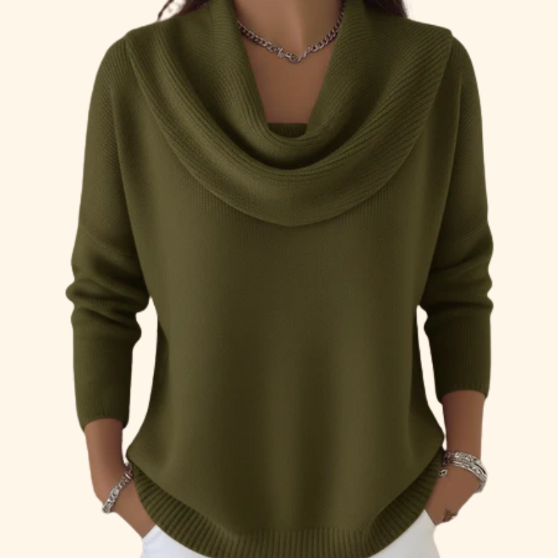 Julia | Draped Cowl Neck Sweater