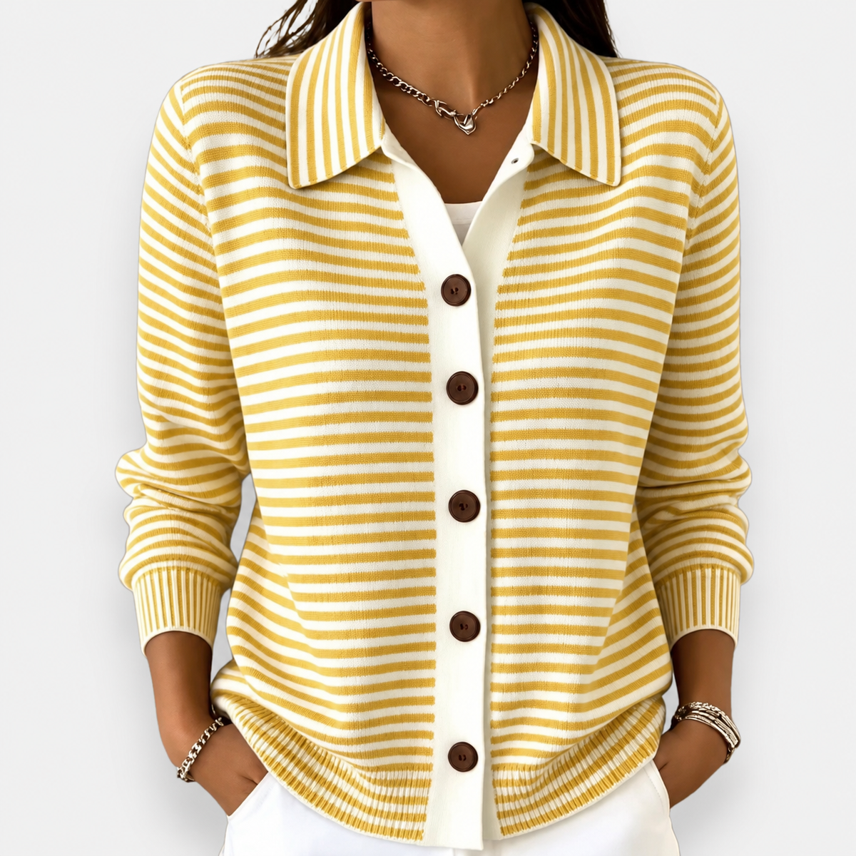 Nola™ Striped Button Cardigan