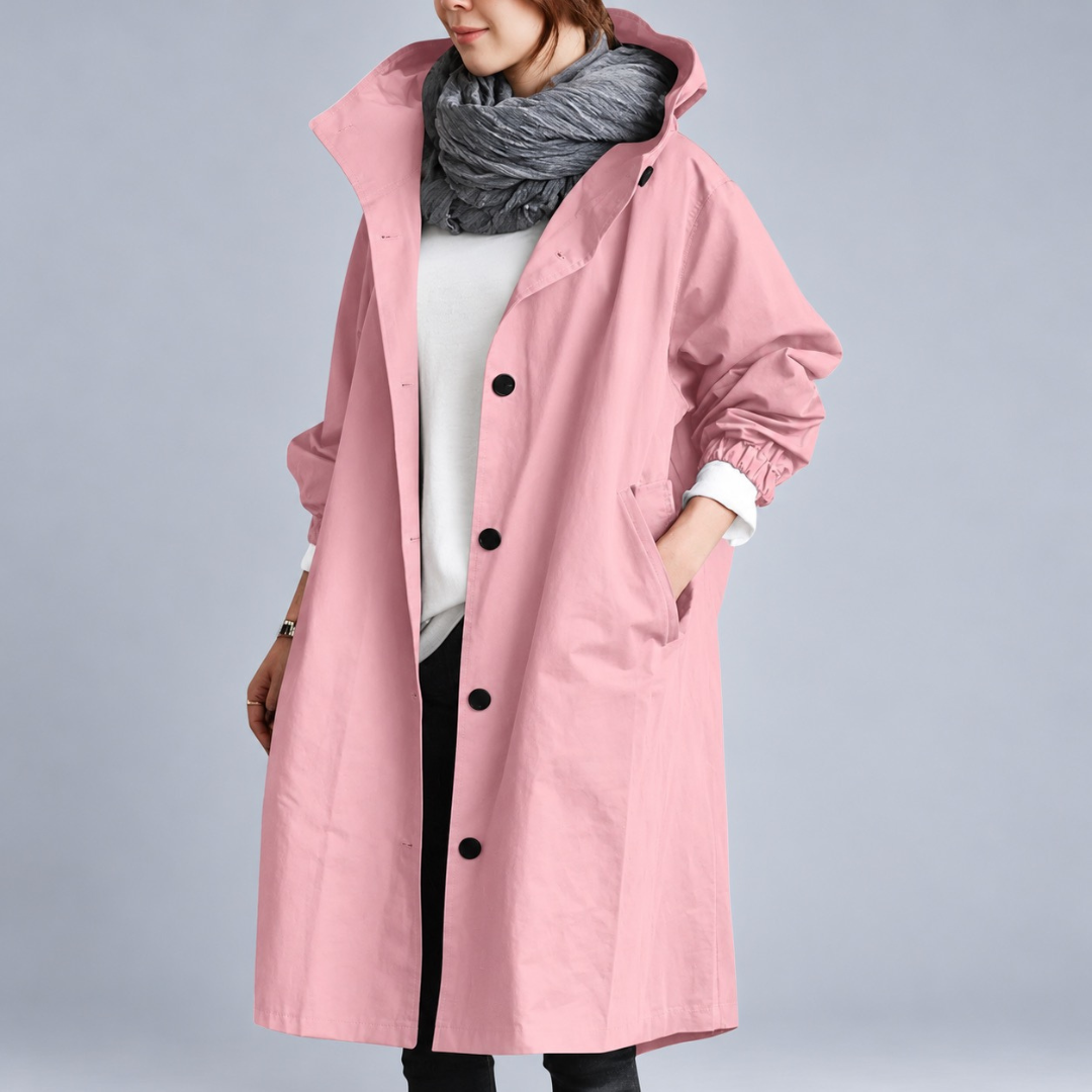 Audrey™ | Elegant Hooded Trench Coat