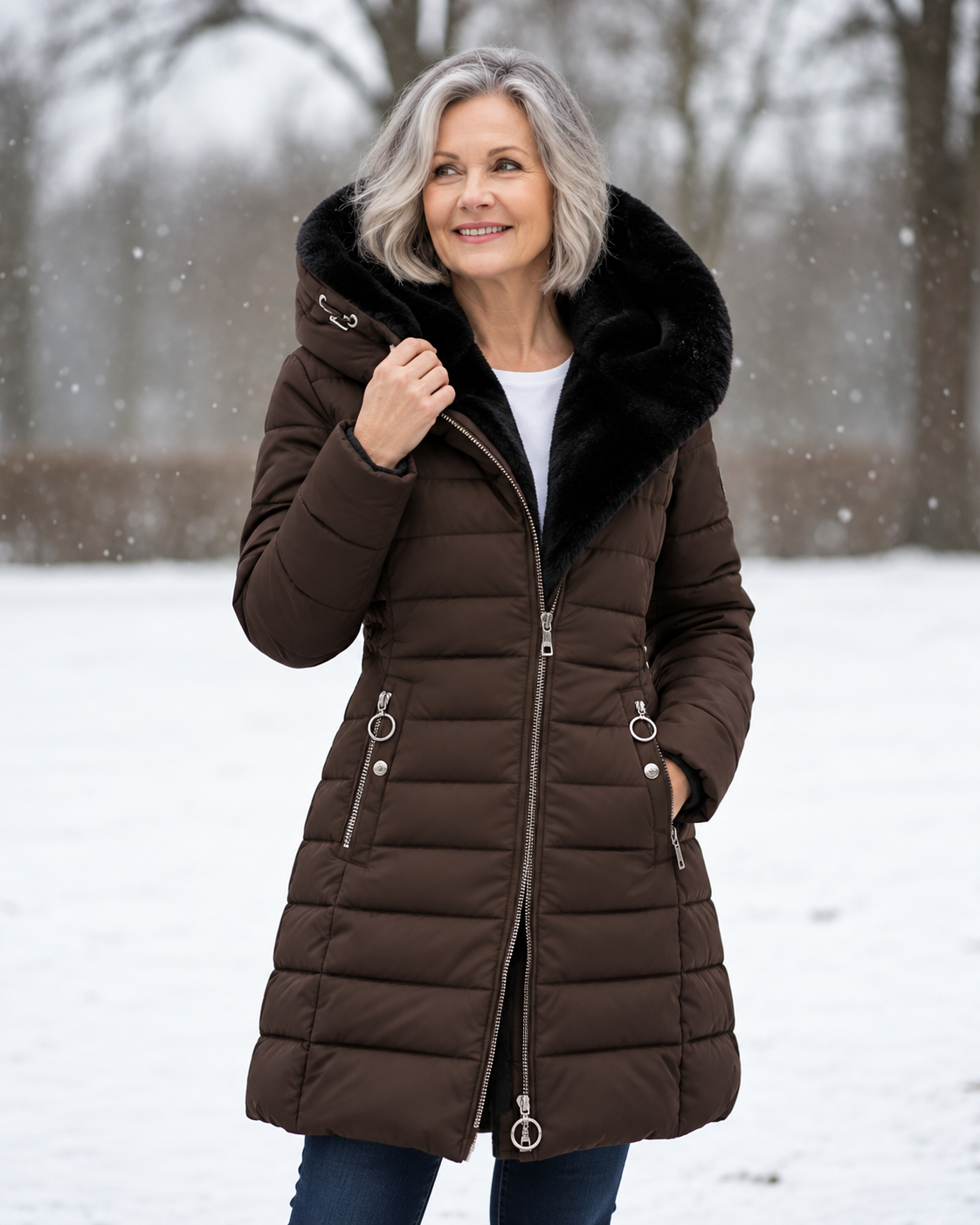 Sylvie | Warm Quilted Hooded Winter Coat