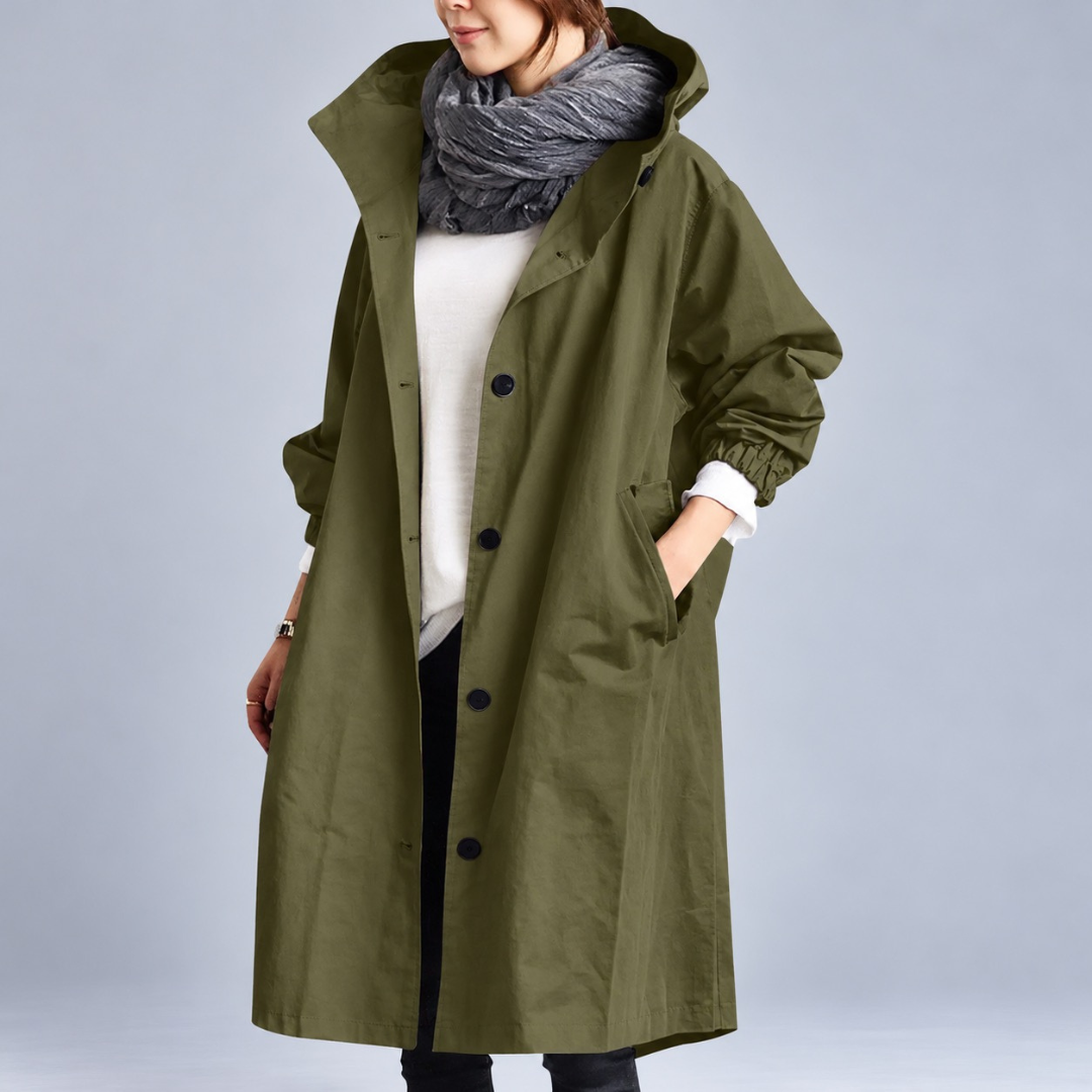 Audrey™ | Elegant Hooded Trench Coat