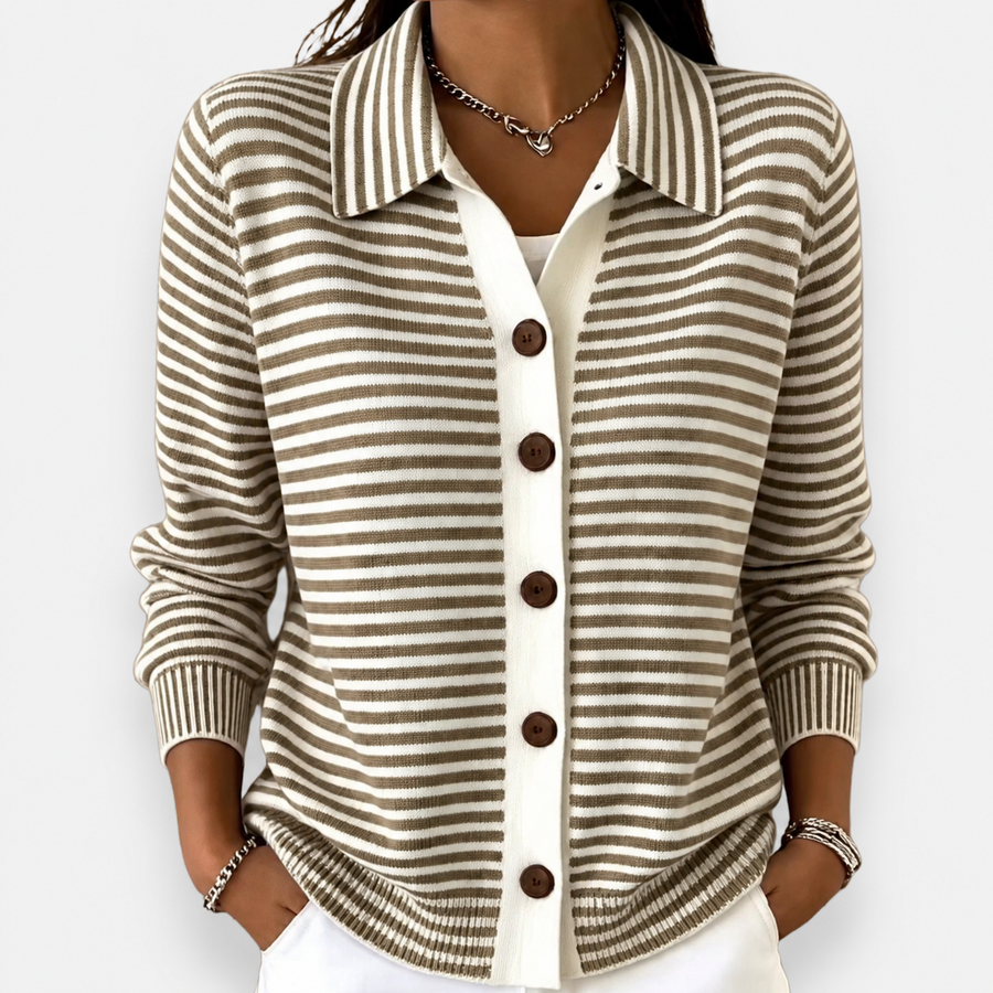 Nola™ Striped Button Cardigan