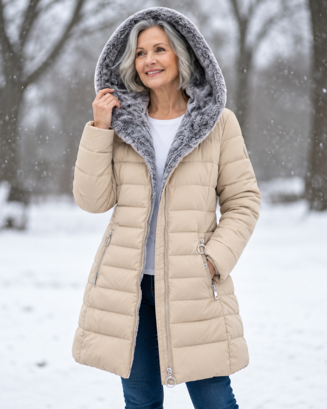 Sylvie | Warm Quilted Hooded Winter Coat