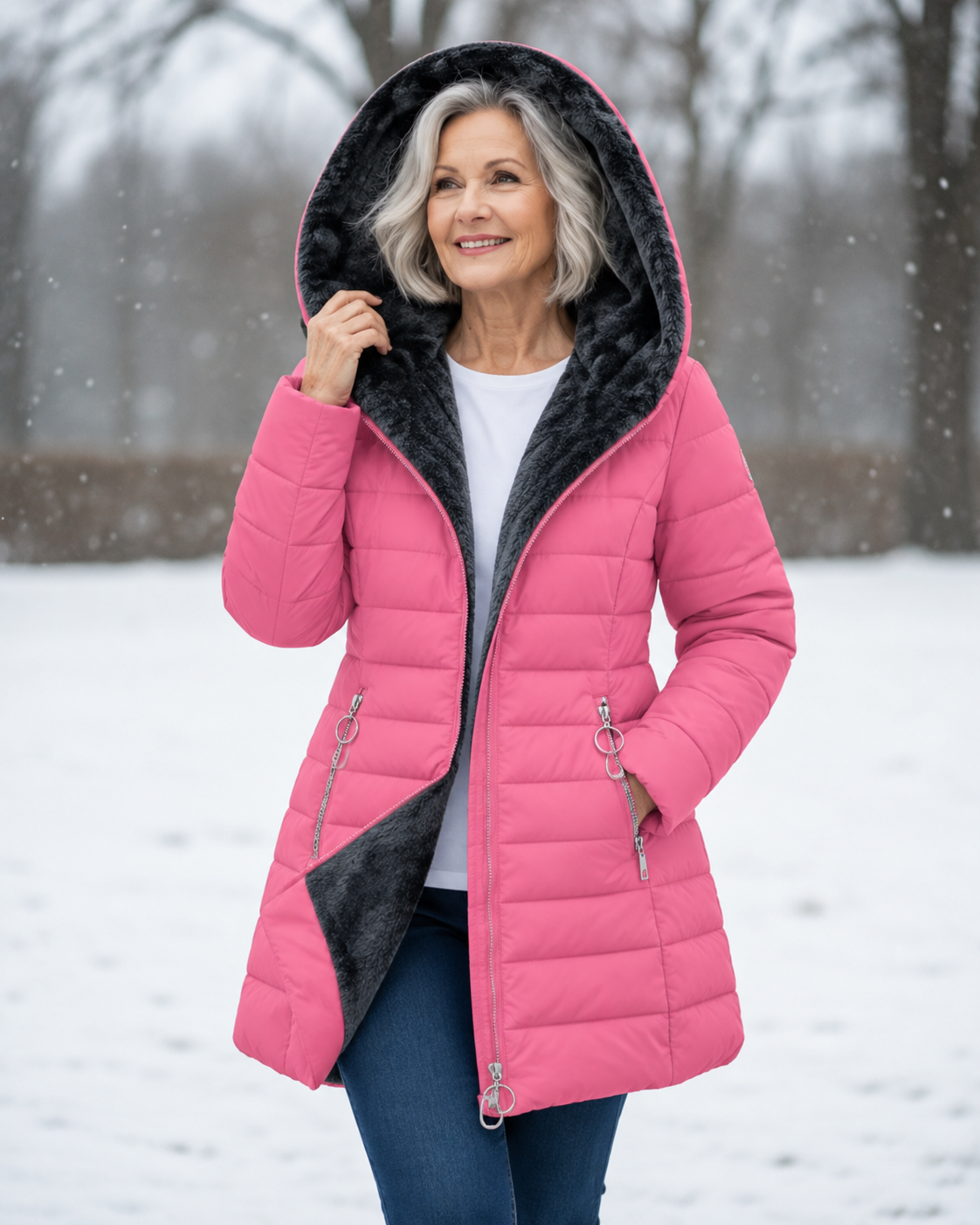 Sylvie | Warm Quilted Hooded Winter Coat