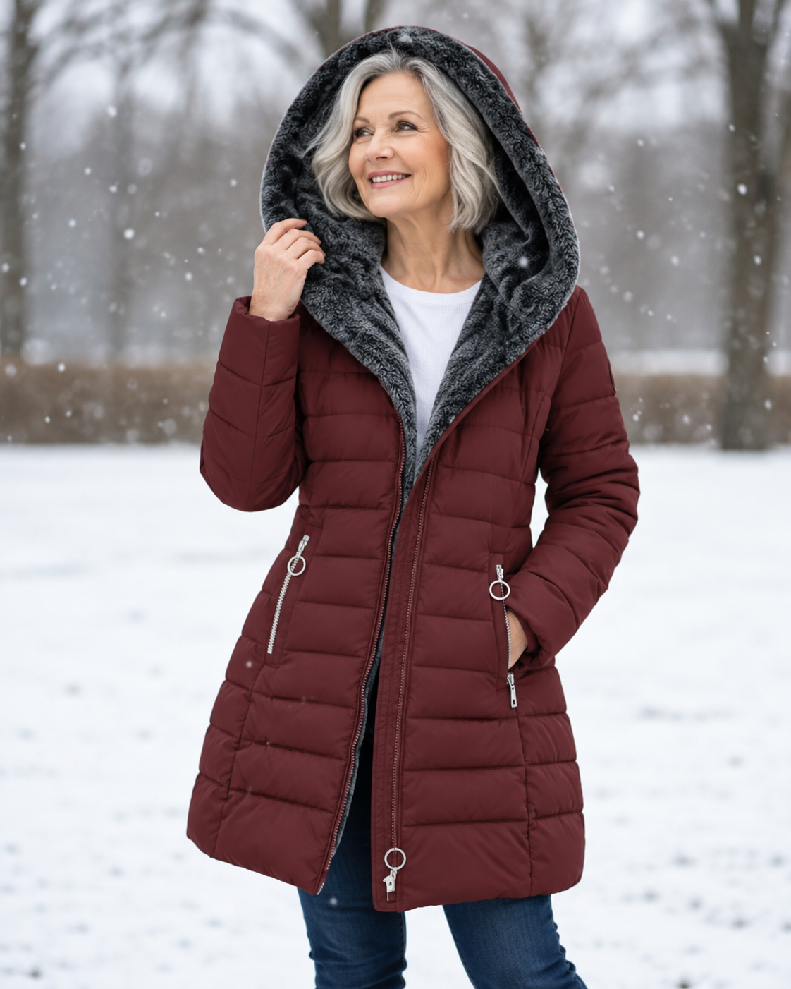 Sylvie | Warm Quilted Hooded Winter Coat