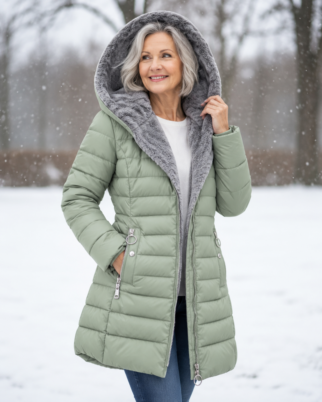Sylvie | Warm Quilted Hooded Winter Coat