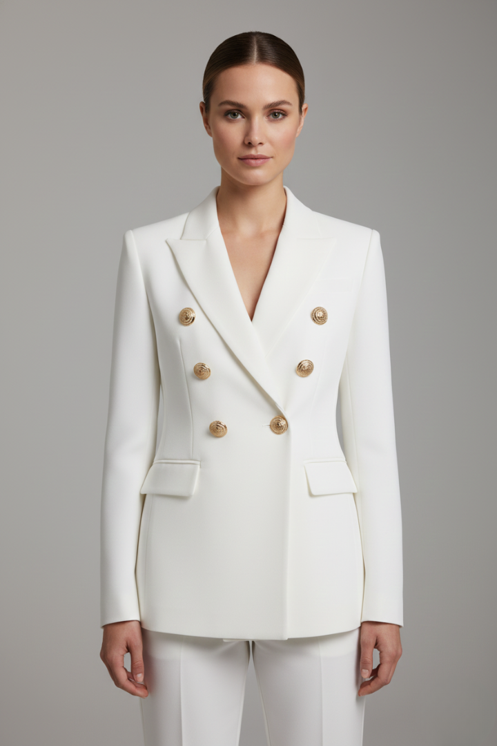 Women's Double-Breasted Button Blazer