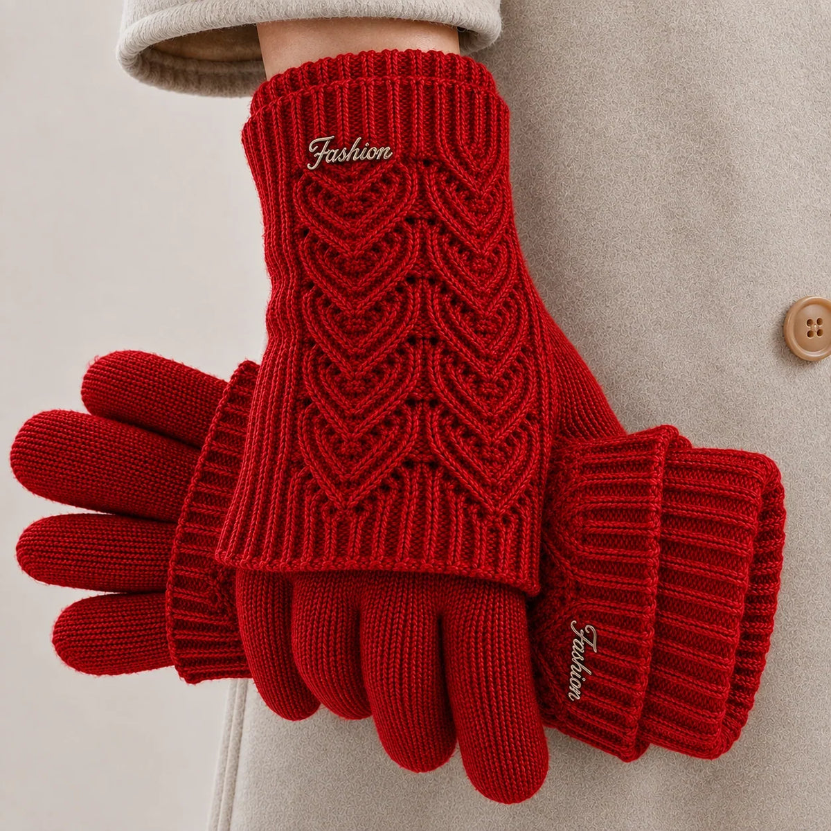 Edith | Warm Knit Gloves for Cold Hands