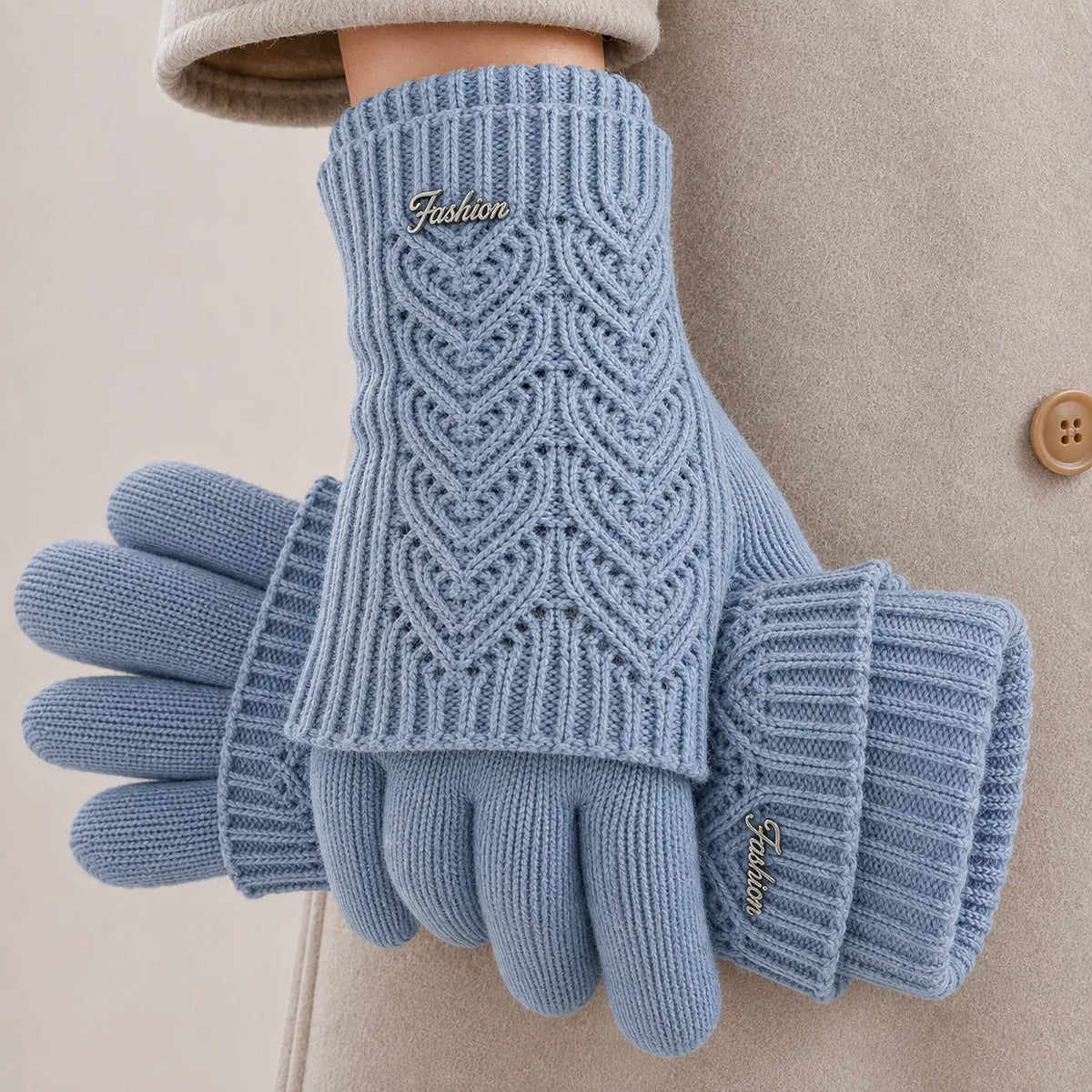 Edith | Warm Knit Gloves for Cold Hands