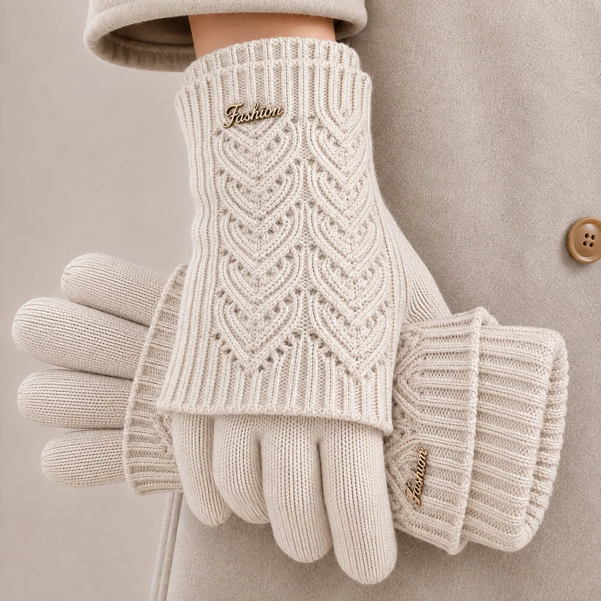 Edith | Warm Knit Gloves for Cold Hands
