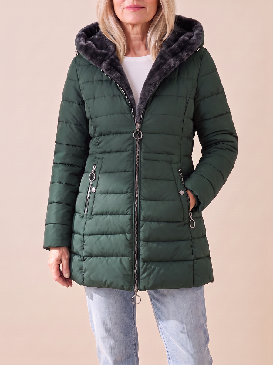 Sylvie | Warm Quilted Hooded Winter Coat