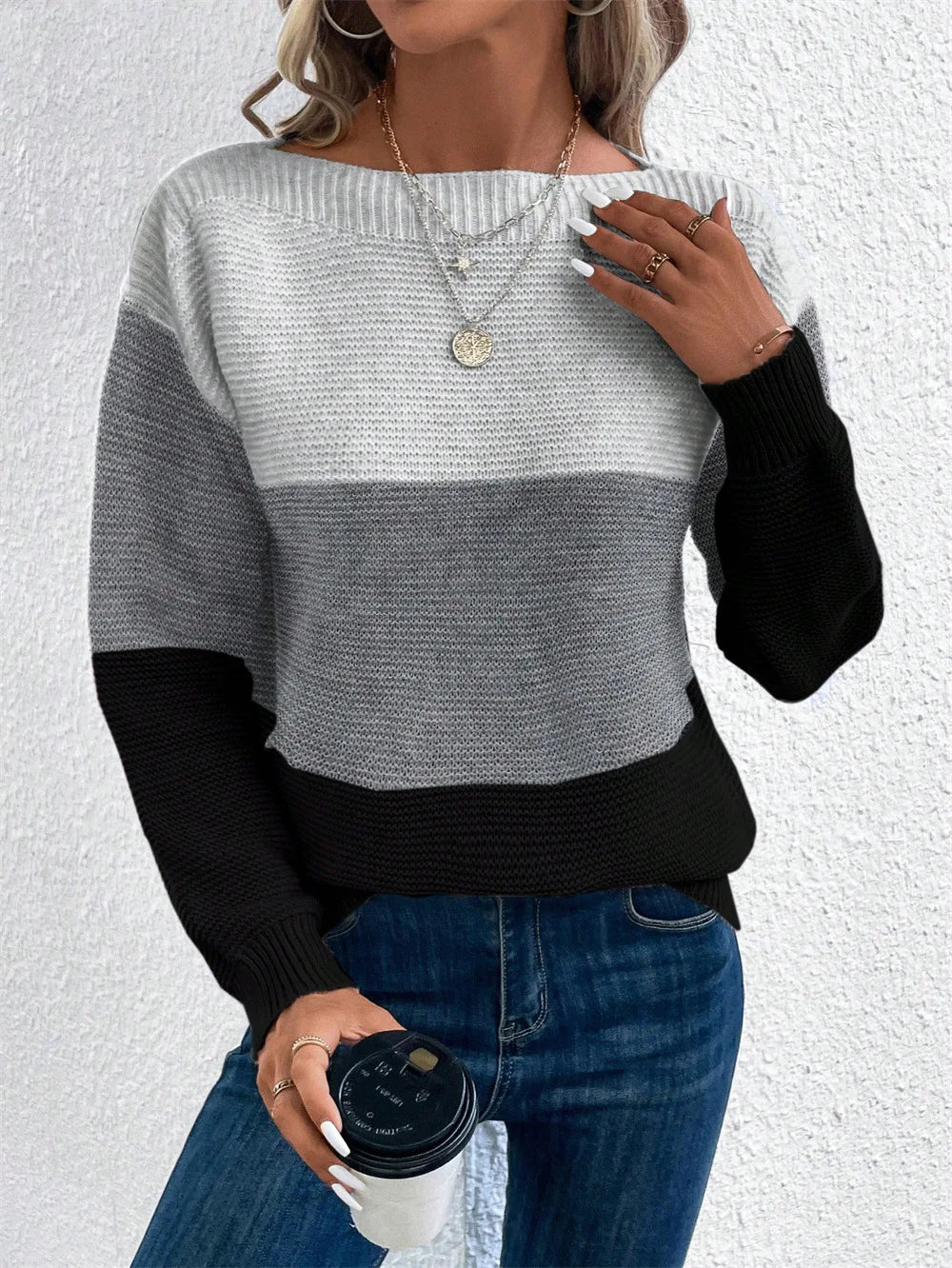 Nancy | Knitted Patchwork Sweater