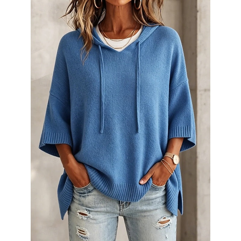 Chloe | Hooded Poncho Sweater
