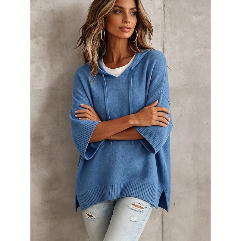 Chloe | Hooded Poncho Sweater