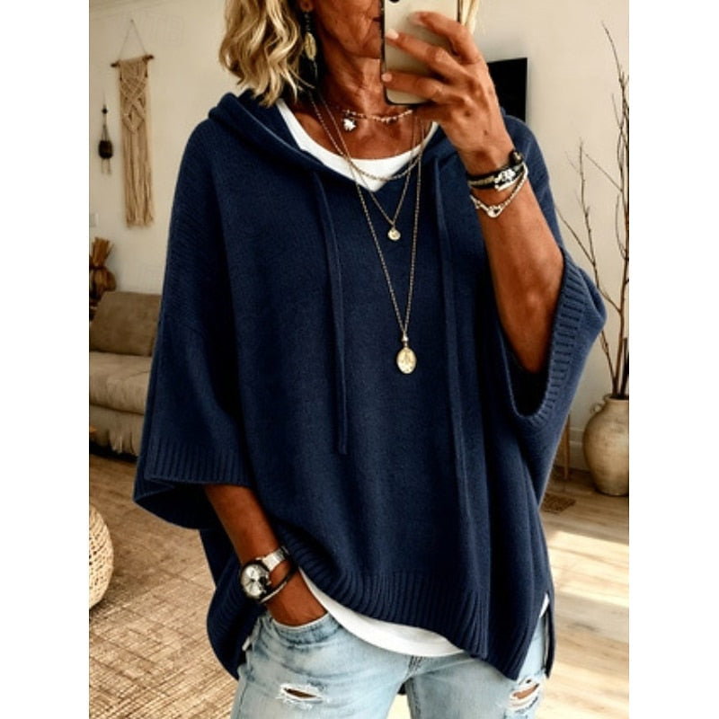 Chloe | Hooded Poncho Sweater