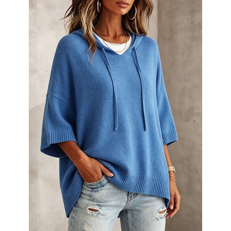 Chloe | Hooded Poncho Sweater