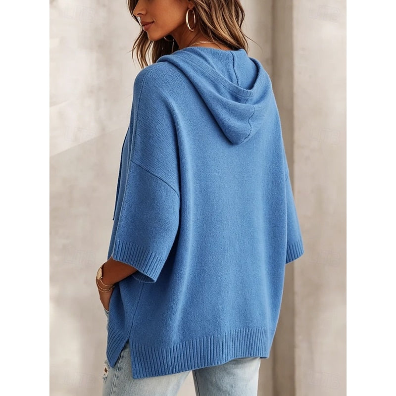 Chloe | Hooded Poncho Sweater