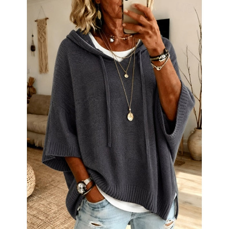 Chloe | Hooded Poncho Sweater