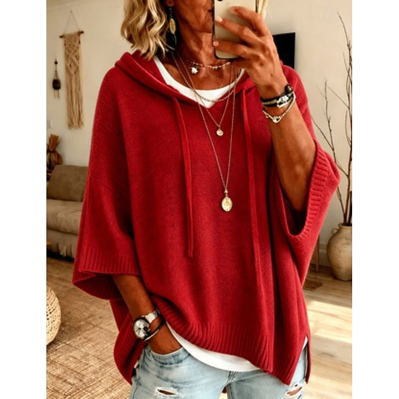 Chloe | Hooded Poncho Sweater