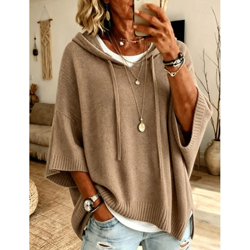 Chloe | Hooded Poncho Sweater