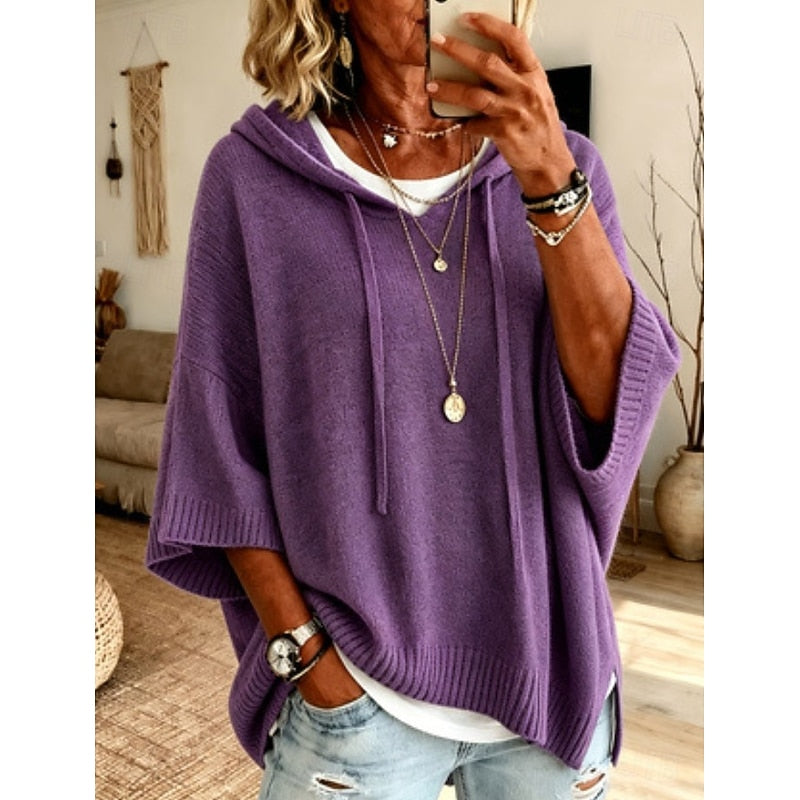 Chloe | Hooded Poncho Sweater