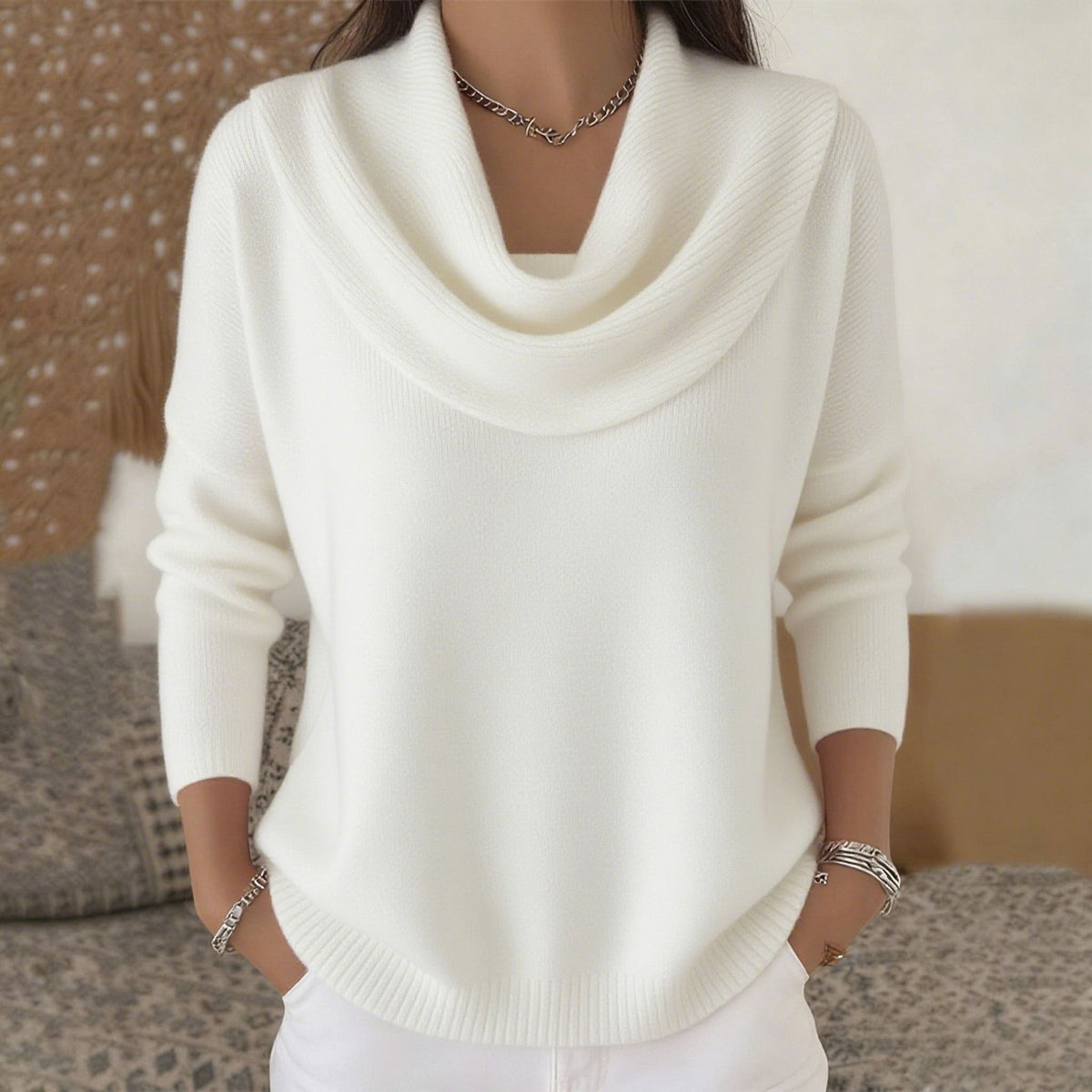 Julia | Draped Cowl Neck Sweater