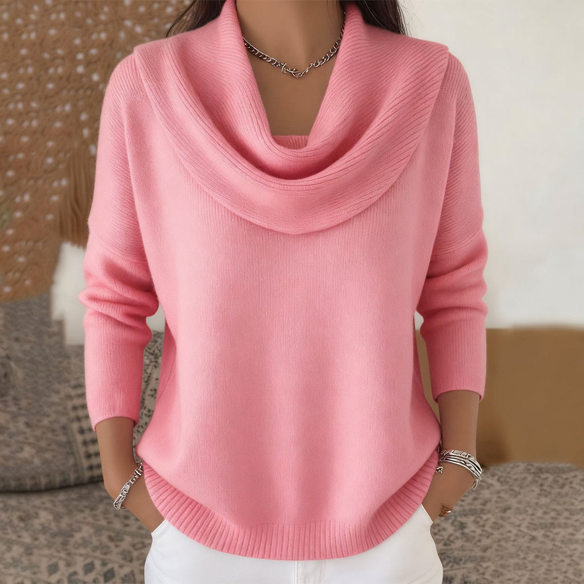 Julia | Draped Cowl Neck Sweater