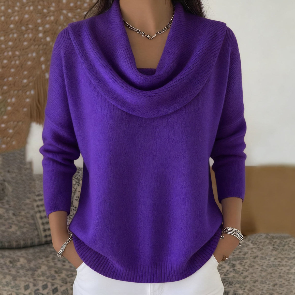 Julia | Draped Cowl Neck Sweater