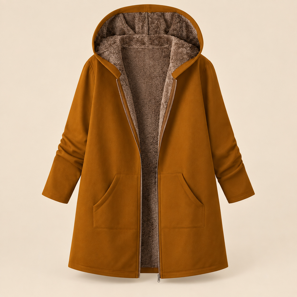 Evelyn™ | Cozy Sherpa-Lined Hooded Coat