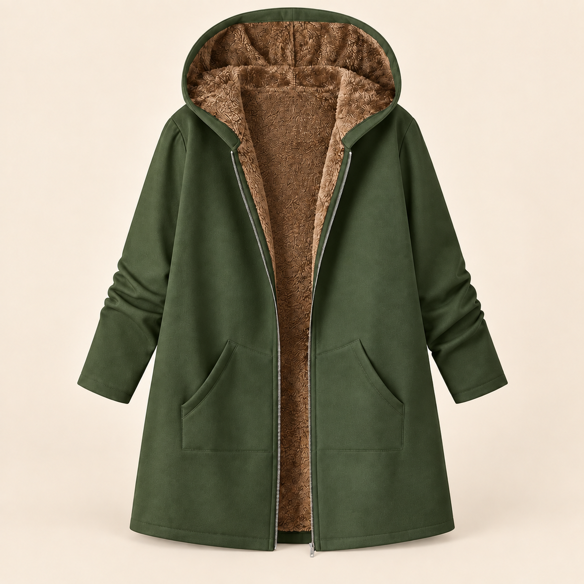 Evelyn™ | Cozy Sherpa-Lined Hooded Coat