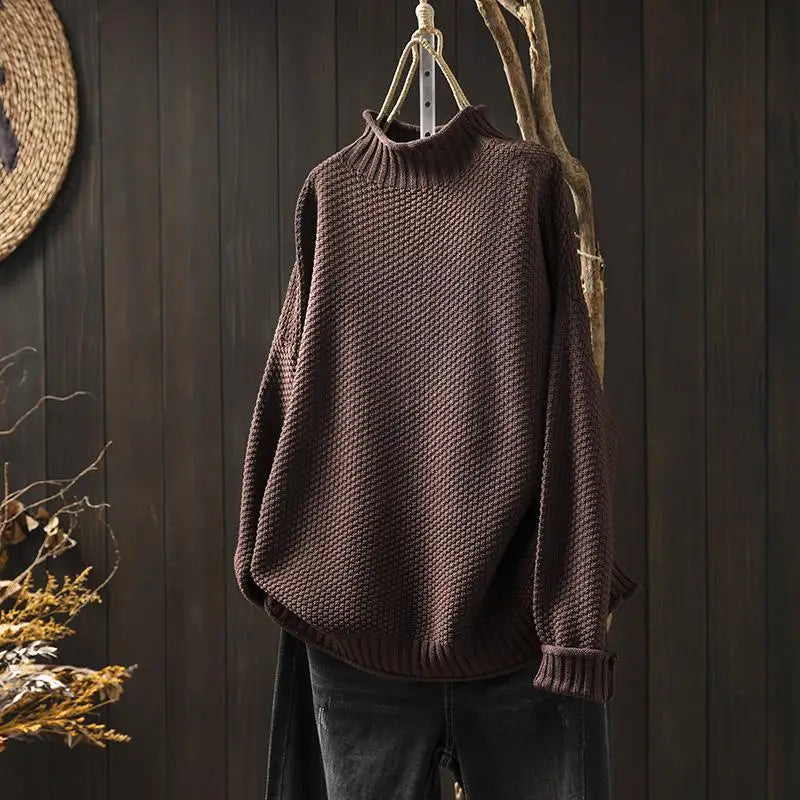 Relaxed Mock Neck Knit Sweater Ruth