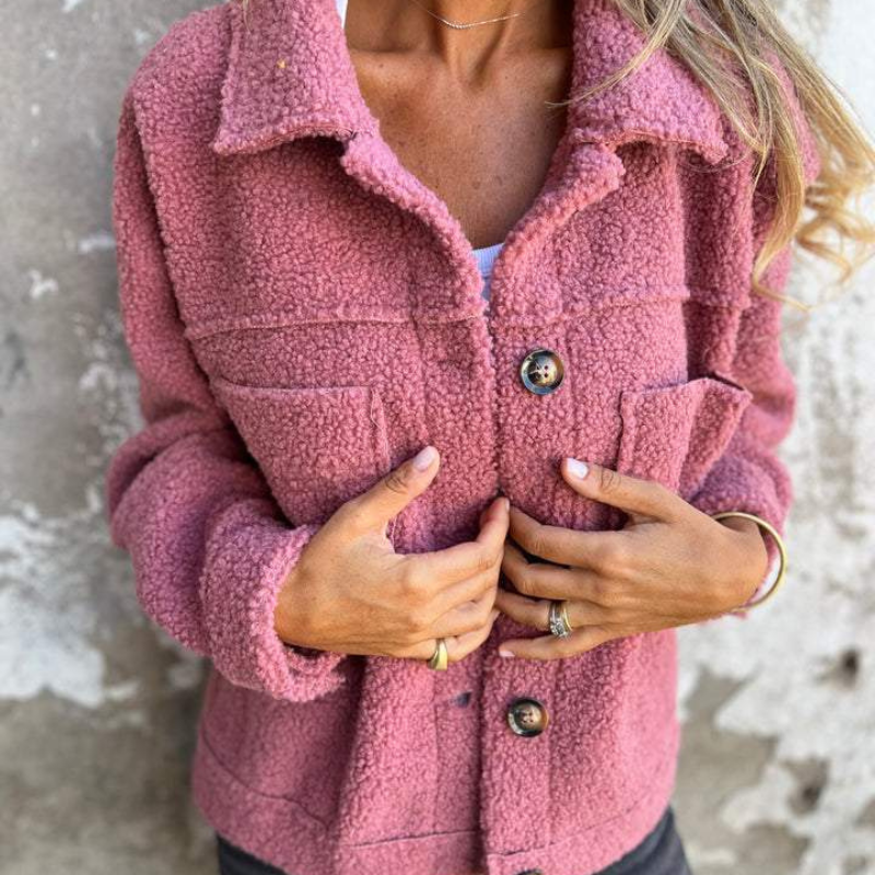 Ariane | Soft Teddy Button-Up Jacket