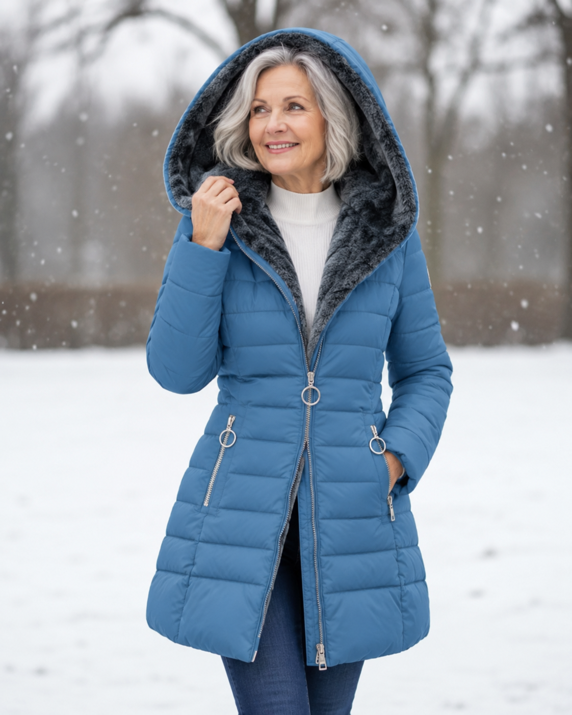 Sylvie | Warm Quilted Hooded Winter Coat