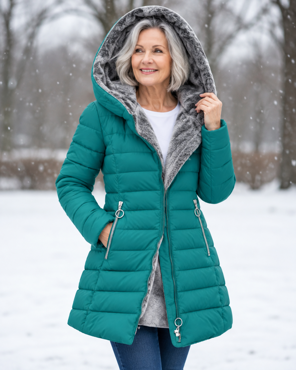 Sylvie | Warm Quilted Hooded Winter Coat