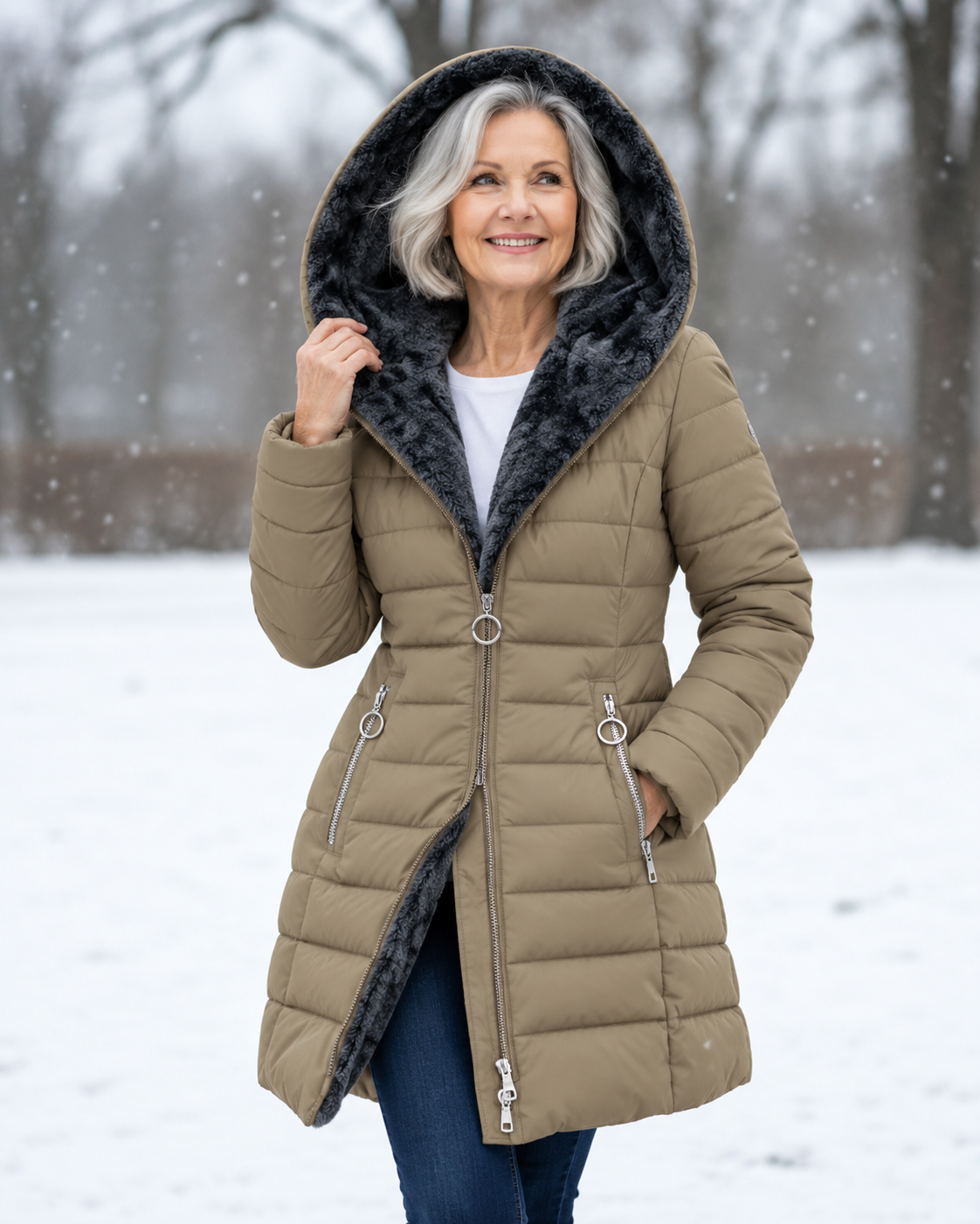 Sylvie | Warm Quilted Hooded Winter Coat