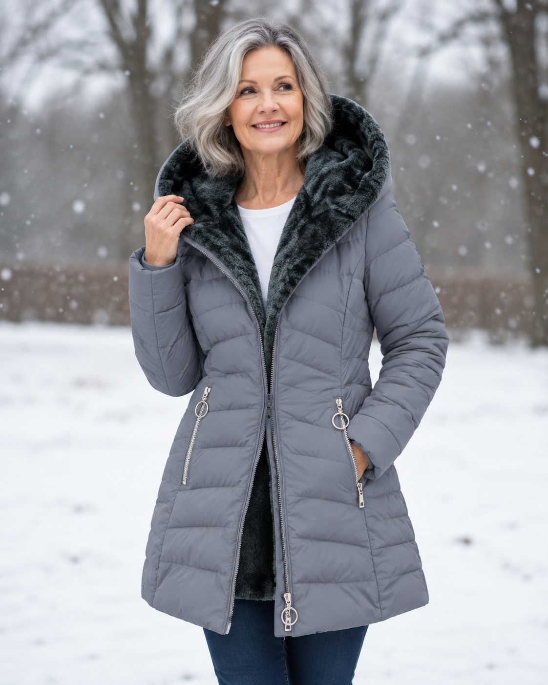 Sylvie | Warm Quilted Hooded Winter Coat