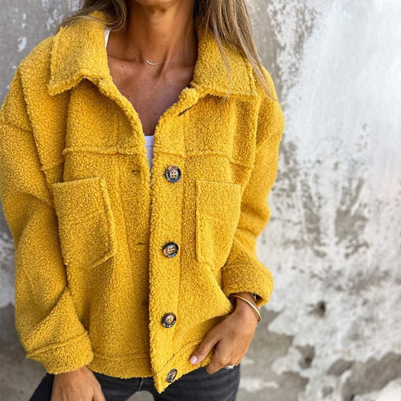 Ariane | Soft Teddy Button-Up Jacket