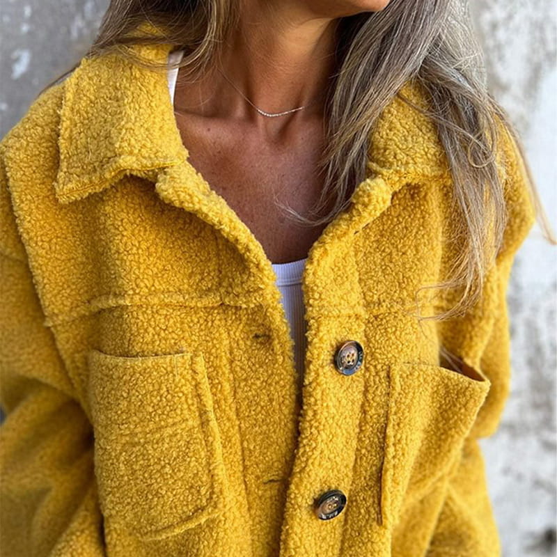 Ariane | Soft Teddy Button-Up Jacket