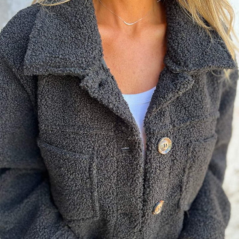 Ariane | Soft Teddy Button-Up Jacket