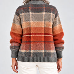 Josephine Autumn Ombre Plaid Cardigan, back view