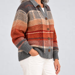 Josephine Autumn Ombre Plaid Cardigan, side view
